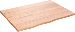 vidaXL - Wastafelblad - 80x60x2 - behandeld - massief - hout - lichtbruin