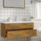 vidaXL - Wastafelkast - 100x38,5x45 - cm - bewerkt - hout - gerookt - eikenkleurig