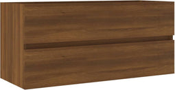 vidaXL - Wastafelkast - 100x38,5x45 - cm - bewerkt - hout - bruineikenkleurig