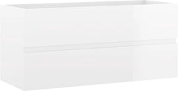 vidaXL - Wastafelkast - 100x38,5x45 - cm - spaanplaat - hoogglans - wit