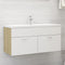 vidaXL - Wastafelkast - 100x38,5x46 - cm - spaanplaat - wit - en - sonoma - eikenkleur