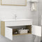 vidaXL - Wastafelkast - 100x38,5x46 - cm - spaanplaat - wit - en - sonoma - eikenkleur