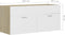 vidaXL - Wastafelkast - 100x38,5x46 - cm - spaanplaat - wit - en - sonoma - eikenkleur