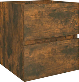 vidaXL - Wastafelkast - 41x38,5x45 - cm - bewerkt - hout - gerookt - eikenkleurig