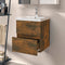 vidaXL - Wastafelkast - 41x38,5x45 - cm - bewerkt - hout - gerookt - eikenkleurig