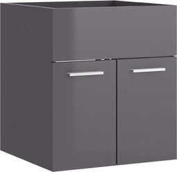 vidaXL - Wastafelkast - 41x38,5x46 - cm - spaanplaat - hoogglans - grijs