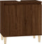 vidaXL - Wastafelkast - 58x33x60 - cm - bewerkt - hout - bruin - eikenkleur