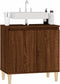 vidaXL - Wastafelkast - 58x33x60 - cm - bewerkt - hout - bruin - eikenkleur