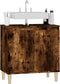 vidaXL - Wastafelkast - 58x33x60 - cm - bewerkt - hout - gerookt - eikenkleurig