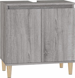 vidaXL - Wastafelkast - 58x33x60 - cm - bewerkt - hout - grijs - sonoma - eikenkleurig