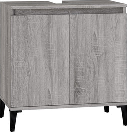 vidaXL - Wastafelkast - 58x33x60 - cm - bewerkt - hout - grijs - sonoma - eikenkleurig
