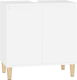 vidaXL - Wastafelkast - 58x33x60 - cm - bewerkt - hout - wit