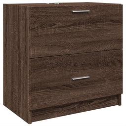 vidaXL - Wastafelkast - 59x37x59 - cm - bewerkt - hout - bruin - eikenkleurig
