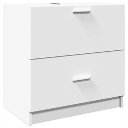 vidaXL - Wastafelkast - 59x37x59 - cm - bewerkt - hout - wit