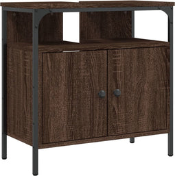 vidaXL - Wastafelkast - 60x30x60 - cm - bewerkt - hout - bruin - eikenkleurig