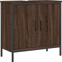 vidaXL - Wastafelkast - 60x30x60 - cm - bewerkt - hout - bruin - eikenkleurig