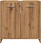 vidaXL - Wastafelkast - 60x33x60 - cm - bewerkt - hout - artisanaal - eikenkleurig