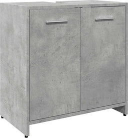 vidaXL - Wastafelkast - 60x33x60 - cm - bewerkt - hout - betongrijs