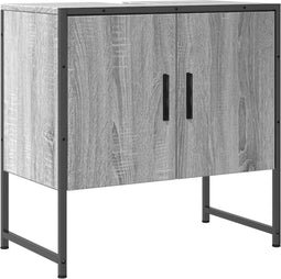vidaXL - Wastafelkast - 60x33x60 - cm - bewerkt - hout - grijs - sonoma - eikenkleurig