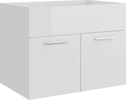vidaXL - Wastafelkast - 60x38,5x46 - cm - spaanplaat - hoogglans - wit