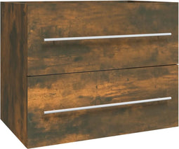 vidaXL - Wastafelkast - 60x38,5x48 - cm - bewerkt - hout - gerookt - eikenkleurig