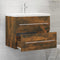 vidaXL - Wastafelkast - 60x38,5x48 - cm - bewerkt - hout - gerookt - eikenkleurig