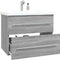 vidaXL - Wastafelkast - 60x38,5x48 - cm - bewerkt - hout - grijs - sonoma - eikenkleur