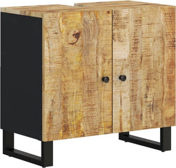 vidaXL - Wastafelkast - 62x33x58 - cm - massief - mangohout - en - bewerkt - hout