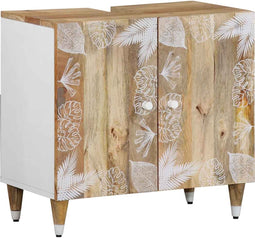 vidaXL - Wastafelkast - 62x33x58 - cm - massief - mangohout