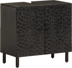 vidaXL - Wastafelkast - 62x33x58 - cm - massief - mangohout - zwart