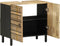 vidaXL - Wastafelkast - 62x33x58 - cm - massief - mangohout - zwart
