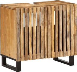 vidaXL - Wastafelkast - 62x34x58 - cm - massief - ruw - mangohout