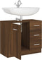vidaXL - Wastafelkast - 63x30x54 - cm - bewerkt - hout - bruin - eikenkleur