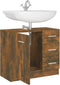 vidaXL - Wastafelkast - 63x30x54 - cm - bewerkt - hout - gerookt - eikenkleurig
