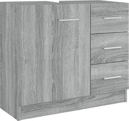 vidaXL - Wastafelkast - 63x30x54 - cm - bewerkt - hout - grijs - sonoma - eikenkleurig