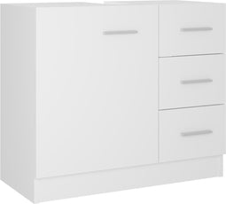 vidaXL - Wastafelkast - 63x30x54 - cm - bewerkt - hout - wit