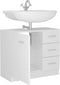 vidaXL - Wastafelkast - 63x30x54 - cm - spaanplaat - hoogglans - wit