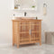 vidaXL - Wastafelkast - 66x29x61,5 - cm - massief - walnotenhout