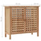 vidaXL - Wastafelkast - 66x29x61 - cm - massief - walnotenhout