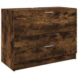 vidaXL - Wastafelkast - 78x37x59 - cm - bewerkt - hout - gerookt - eikenkleurig