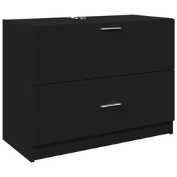vidaXL - Wastafelkast - 78x37x59 - cm - bewerkt - hout - zwart