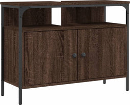 vidaXL - Wastafelkast - 80x30x60 - cm - bewerkt - hout - bruin - eikenkleurig