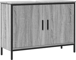 vidaXL - Wastafelkast - 80x30x60 - cm - bewerkt - hout - grijs - sonoma - eikenkleurig