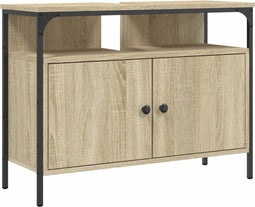 vidaXL - Wastafelkast - 80x30x60 - cm - bewerkt - hout - sonoma - eikenkleurig