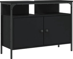 vidaXL - Wastafelkast - 80x30x60 - cm - bewerkt - hout - zwart
