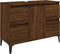 vidaXL - Wastafelkast - 80x33x60 - cm - bewerkt - hout - bruin - eikenkleur