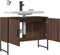 vidaXL - Wastafelkast - 80x33x60 - cm - bewerkt - hout - bruin - eikenkleurig