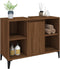 vidaXL - Wastafelkast - 80x33x60 - cm - bewerkt - hout - bruin - eikenkleur