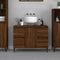 vidaXL - Wastafelkast - 80x33x60 - cm - bewerkt - hout - bruin - eikenkleur