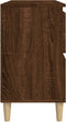 vidaXL - Wastafelkast - 80x33x60 - cm - bewerkt - hout - bruin - eikenkleur